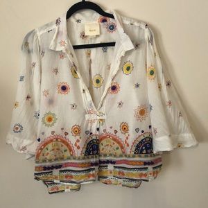 Maeve flutter sleeve top sz L